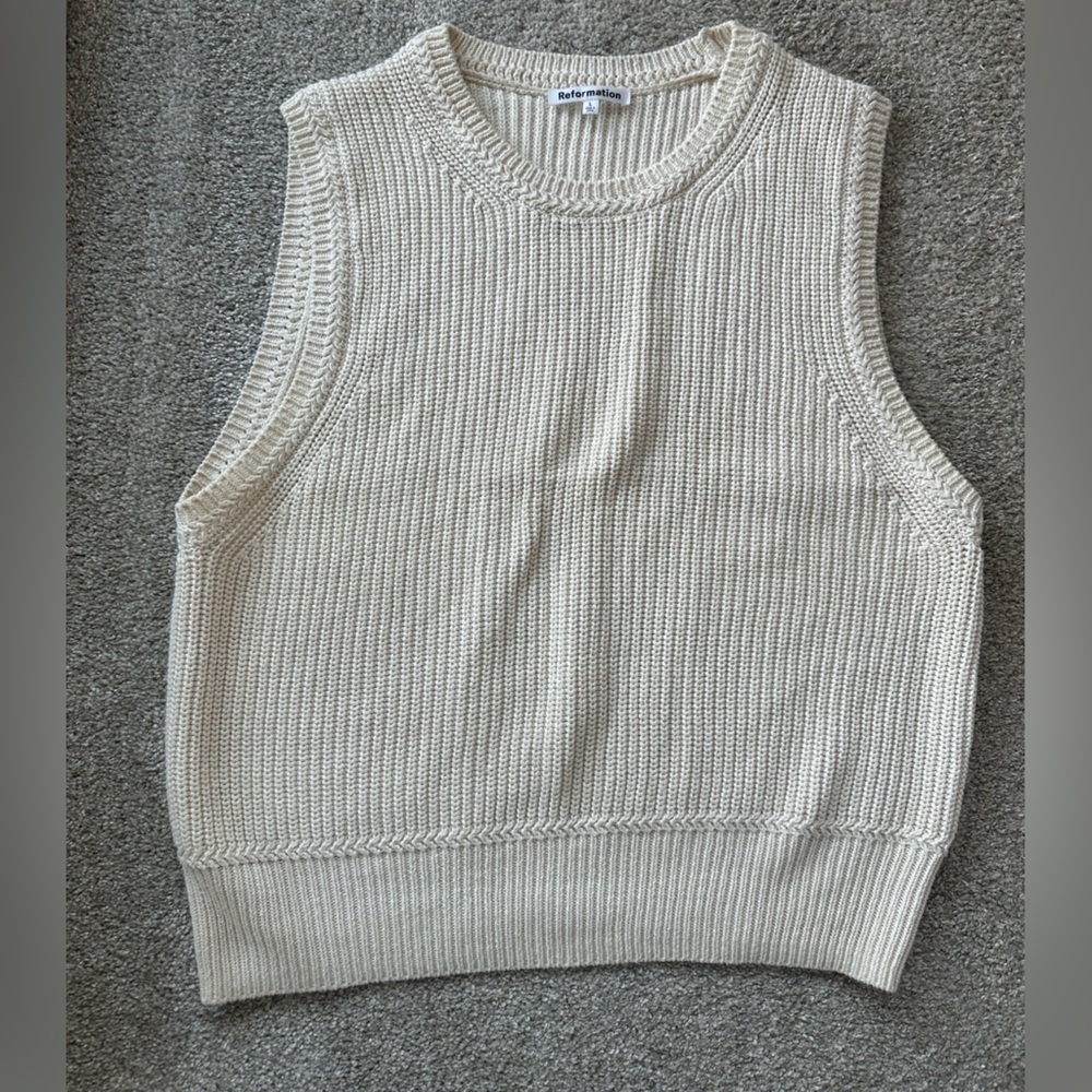 Reformation Teagan Cotton Sweater Vest